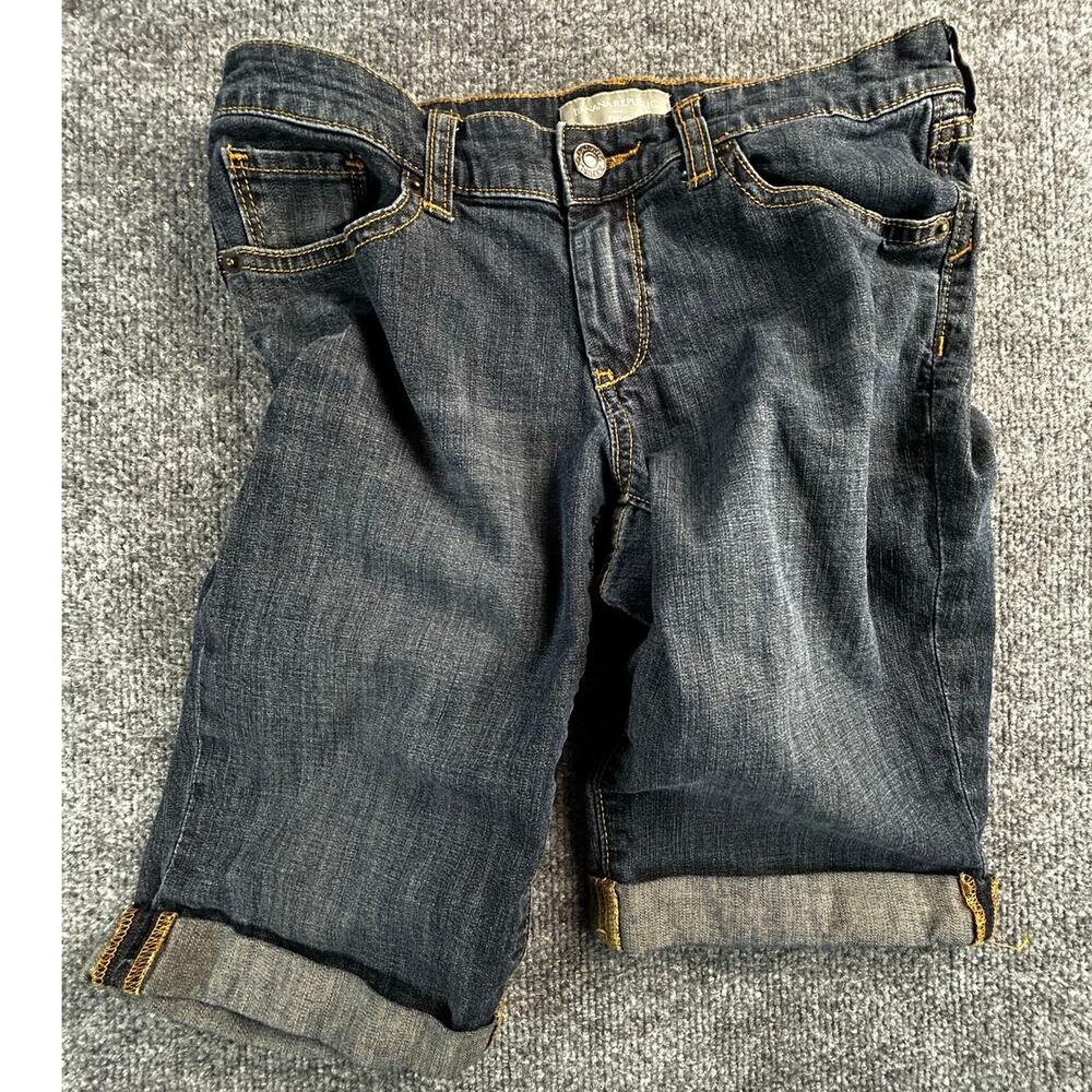 Banana Republic Women’s Size 4 Dark Wash Stretch Denim Cuffed Bermuda Shorts
